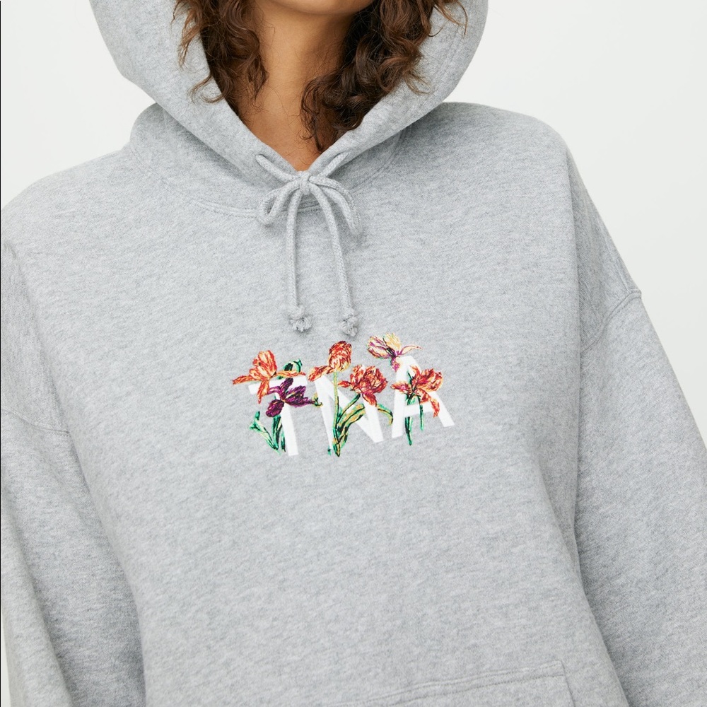 Aritzia TNA Boyfriend Hoodie with Floral Graphic
